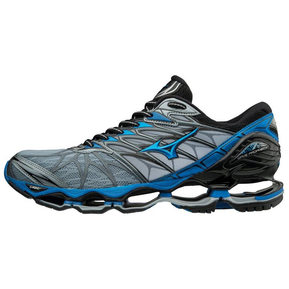 Mizuno Men's Wave Prophecy 7 Running Shoes Black/Silver (410968-YZA)